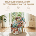LUTBM Boho Throw Blanket for Bed 60"x80", All Season Cotton Couch Blankets - Image 5