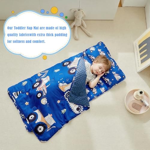 Toddler Nap Mat with Pillow & Minky Dot Blanket, Extra Large Roll Up Sleeping Mat for Daycare, Preschool & Kindergarten,Slumber Bags for Girls - Image 6