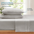 100% Pima Cotton Pillowcases – 800 Series, Ultra Soft & Cooling, Custom Size, Set of 2 – Silver Grey, Hotel Luxury Quality, Envelope Closure, Skin & Hair Friendly - Image 2