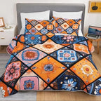 HOSIMA Bohemia Style Patchwork Floral Quilt Set King with 2 Pillowcases. - Image 3