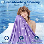 inhand Cooling Blanket Full Size (80"x90") - Double Sided Cooling Blankets for Hot Sleepers, Soft Lightweight Summer Blanket for Beach, Sofa Bed Couch, Room Decor, Gifts for Women Lavender Purple - Image 2
