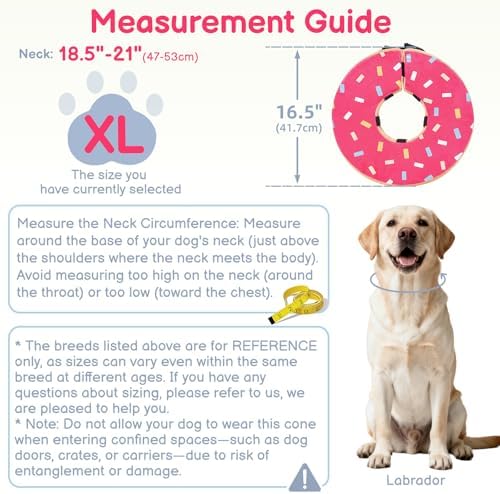 Dog Cone, No-Inflation Sponge Donut Collar for Dogs After Surgery - Image 5