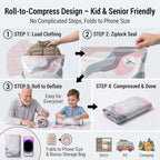 No Pump Vacuum Storage Bags,Thickened Stereoscopic No-Pump Vacuum Compression Bag,3d Compression Bags For Storage Press & Seal Large Capacity For Comforters, Blankets, Clothes & Closet (3PCS-Large) - Image 5