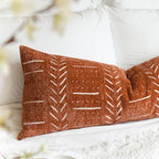 BlissBlush Boho Lumbar Throw Pillow Cover 14X36, Brick Red Decorative Long Accent Body Lumbar Pillow for Bed, Farmhouse Woven Soft Chenille Textured Lumbar Pillowcase for Couch (Cover ONLY) - Image 6
