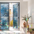 Ocean Blue Octopus Window Privacy Film Rainbow Static Cling Stain Glass Window Film for Glass Door, Decorative Sunroof Decal Sticker for Car 23.6"x78.7" Nautical Castle Coastal Lighthouse - Image 3