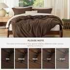 Bedsure Oversized King Duvet Cover, Double Brushed Bedding Set, Dark Brown - Image 5
