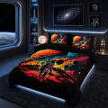 Nttopship Exploring Space Comforter Set Queen Size for Adults 3Pcs,Astronaut Exploration Theme Bedding Set Soft Warm for All Season Room Decor with 1 Comforter and 2 Pillow Case by Nttopship