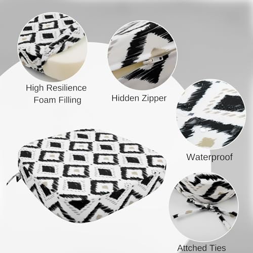 idee-home Outdoor Chair Cushions Set of 2, 19" x 19" D-Shaped - Image 2