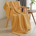 PHF Lightweight 100% Cotton Waffle Throw Blanket for Couch, Pumpkin Orange by PHF