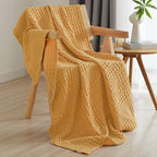 PHF Lightweight 100% Cotton Waffle Throw Blanket for Couch, Pumpkin Orange by PHF