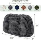Lumbar Support Pillow for Recliner Chair/Accent Chair/Couch/Office Chair, Tufted Blended Corduroy Back Support Cushion for Elderly, Recliner Cushions for Back Rest, Pain Relief, Reading, Dark Grey - Image 2