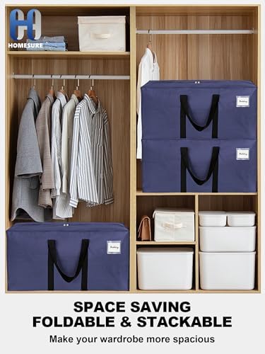 HOMESURE Supports 200lbs Heavy Duty Moving Bags - Strong Zipper & Wrap-Around Handles - Water-Resistant Storage Totes, Durable Alternative to Moving Boxes - 12 Pack - Blue - Image 6
