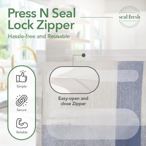 Seal Fresh 10 Gallon Large Plastic Storage Bags - 24 x 24 Inch (30 Count) - Reusable Write-On XXL Extra Large Big Oversized Clear Jumbo Zip Top Bags with Sealable Zipper for Clothes, Travel, Moving - Image 3