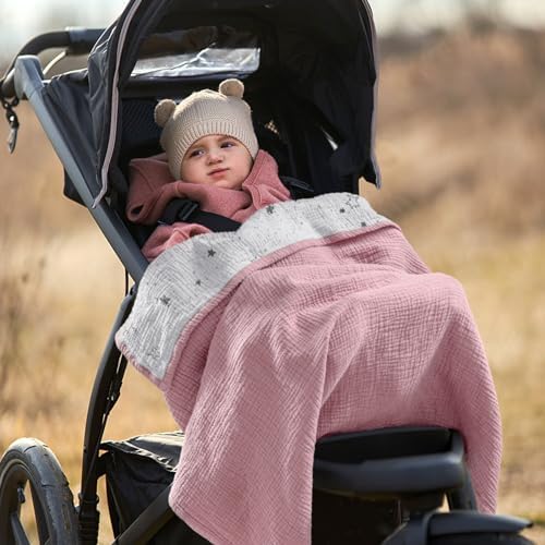 lulumoon Muslin Baby Blanket for Girls: Soft Lightweight Toddler Blanket - Image 6