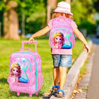 Kids Luggage for Girls 18", 2PCS Carry-on Suitcase Mermaid Set Pink - Image 7