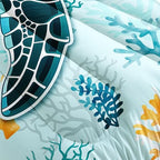 HOSIMA Coastal Beach Themed Sea Turtle Twin Comforter with 2 Pillowcases. - Image 6