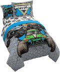 Monster Jam Full Size Comforter Set 7 Piece Kids Bedding for Boys, Gray by JayFranco