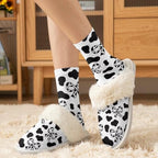 Fuzzy Slippers for Women Washable Cotton Slippers with Crew Socks - Image 2