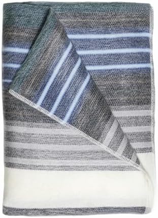 Alpaca Wool Throw Blanket | Warm, Ultra-Soft, 85" x 65" | Breathable, Non-Itchy Blanket-Throw | Hypoallergenic and Beautiful Fabric (Gray & Green) by LatitudeZero%C2%AE