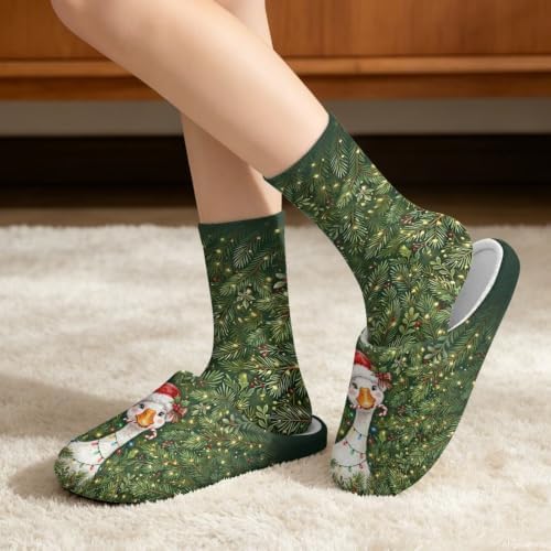 Christmas Fuzzy Slipper with Socks for Women Men Warm House Slipper and Socks Cozy Fuzzy Slippers for Indoor - Image 2
