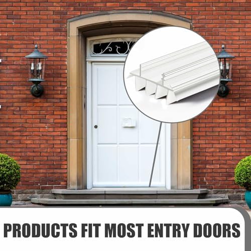 Pushglossy 1 Pcs Door Bottom Seal with Vinyl Fins Threshold Strip,White - Image 6