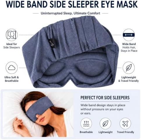 ALASKA BEAR Sleep Eye Mask for Back and Side Sleepers, Women Men, Blue - Image 2