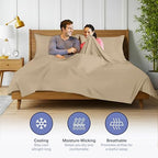 Kickoff Viscose Bamboo Sheets King Size 4-pc 100% Organic Bamboo Viscose Bed Cooling Sheets King Size Set Cool Bedding for hot Sleepers Sheet Set - Gift Ready Packaging (Sand, K) - Image 4