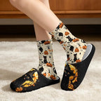 Jeiento Women's Fuzzy Slippers and Sock Set Warm Cozy Memory Foam House Shoes Soft Slip-on Slides Spa Slippers for Hotel - Image 2