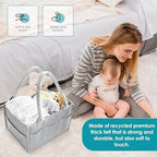Cute Castle 4 Pack Diaper Caddy Organizer - Portable Baby Caddy Organizer with Handle, Nursery Storage Bin and Car Organizer for Girls, Boys - Baby Gift Basket - Grey - Image 3