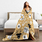 Christmas Reindeer Gingerbread Flannel Fleece Throw Blanket - Image 4