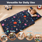 Toddler Nap Mat with Pillow, Kids Sleeping Bag, Space - Image 2
