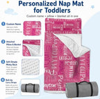 Personalized Toddler Nap Mat with Pillow and Blanket, Monogram Nap Mats for Preschool Daycare, Custom Thickened Large 55”x22.5” Sleeping Bag for Kids, Rollup Sleeping Mat for Boys Girls Gift - Image 3