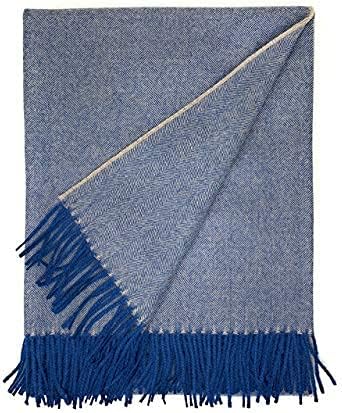 Alpaca Home | 100% Pure Baby Alpaca Eco Herringbone Sofa Throw Blanket, One Size 71" X 51" (Loyal Blue)… by AlpacaHome