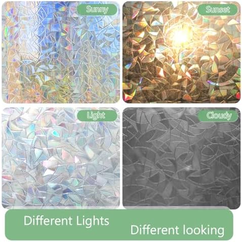 HIDBEA Window Privacy Film Static Clings,Rainbow Window Film,23.6in x 6.5ft - Image 6