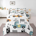 Feelyou Cartton Car Kids Comforter Set Racing Sports Game Bedding Set Decor - Image 4