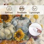 BlessLiving Queen Quilt Watercolor Pumpkin Sunflower Halloween Fall Bedding - Image 5