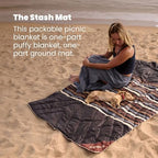 Rumpl Stash Mat Packable Picnic Blanket and Tote Bag, Tapestry Tie Dye - Image 3