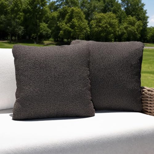 Outdoor Throw Pillow Set of 2 with Inserts, Outdoor Lumbar Pillow Water Resistant for Patio Furniture, 18x18 Inch Outdoor Pillows with Removable Zipper Cover by Varmoza