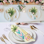 Cloth Napkins Set of 8-20x20 Inches, Summer Surfboard Washable Reusable Table Napkins, Tropical Palm Tree Coastal Swimming Ring Soft & Absortbent Dining Napkin for Party Wedding Hotel Restaurant - Image 3