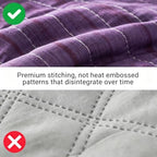 KAKIJUMN Striped Twin Quilt Bedding Set, Soft Bedspread, Purple, 2 Piece - Image 4