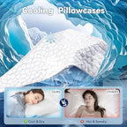 2-Pack Queen Cooling Fiber Pillowcases – Luxury, fits Hotel/Memory Foam/Down Pillows, Smooth Zippers, for hot Sleepers, Machine Washable. - Image 5