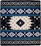 QISU Wool Blanket Throw | Large, Beautiful, Warm, Soft, Handmade in Ecuador by Local Artisans |94″ x 78″| Ultra-Soft, Hypoallergenic & Breathable | Non-Itchy or Scratchy Fabric (Blue Pyramid) - Image 4