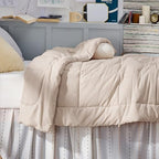 Bedsure Comforter Duvet Insert - Quilted Comforters Twin Size, All Season Duvet, GentleSoft Down Alternative Bedding, with 8 Tabs, Gifts for Women/Men, Beige, Twin 88 x 68 Inches - Image 3