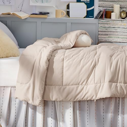 Bedsure Comforter Duvet Insert - Quilted Comforters Twin Size, All Season Duvet, GentleSoft Down Alternative Bedding, with 8 Tabs, Gifts for Women/Men, Beige, Twin 88 x 68 Inches - Image 3