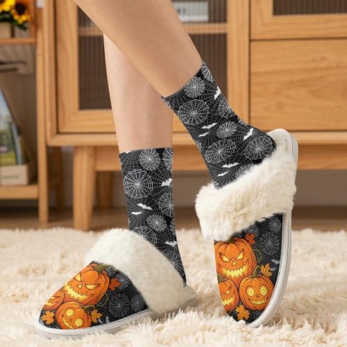 Fuzzy Slippers for Women Washable Cotton Slippers with Crew Socks - Image 2