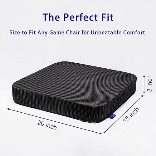 Ifoam Gel Infused Memory Foam Layer Wheelchair Cushion - Seat Cushion for Wheelchair-Office Chair, Kitchen Chair-Pressure Sore and Tailbone Pain Relief-High Dense Polyfoam Base (Black, 20×18×3 inch) - Image 2