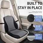 Car Seat Cushion with Lumbar Support, Firm 2-Piece Set for Long Drive, Grey - Image 3
