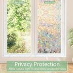 HIDBEA Window Privacy Film Static Cling,Rainbow Window Film,23.6in x 13.1ft - Image 3