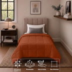 Utopia Bedding Duvet Insert, Twin Comforter 64 x 88 Inches, Burnt Orange - Image 4