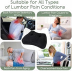 Lumbar Support Pillow for Recliner Chair/Accent Chair/Couch/Office Chair, Tufted Corduroy Back Support Cushion for Elderly, M-Shaped Recliner Cushions for Back Rest, Pain Relief, Reading, Black - Image 5